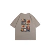 Cartoon-printed pure cotton heavy-duty short-sleeved T-shirt for men, summer trendy brand ins half-sleeved base layer, Hong Kong-style loose T-shirt Item Picture